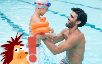 Pflasterpass® -Baden mit Schwimmflügeln bei Kindern